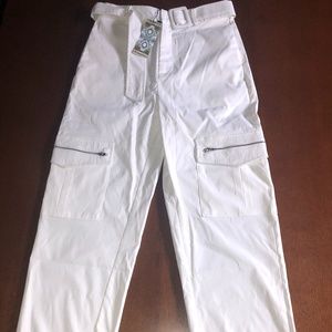 Boohoo White Cargo Pants